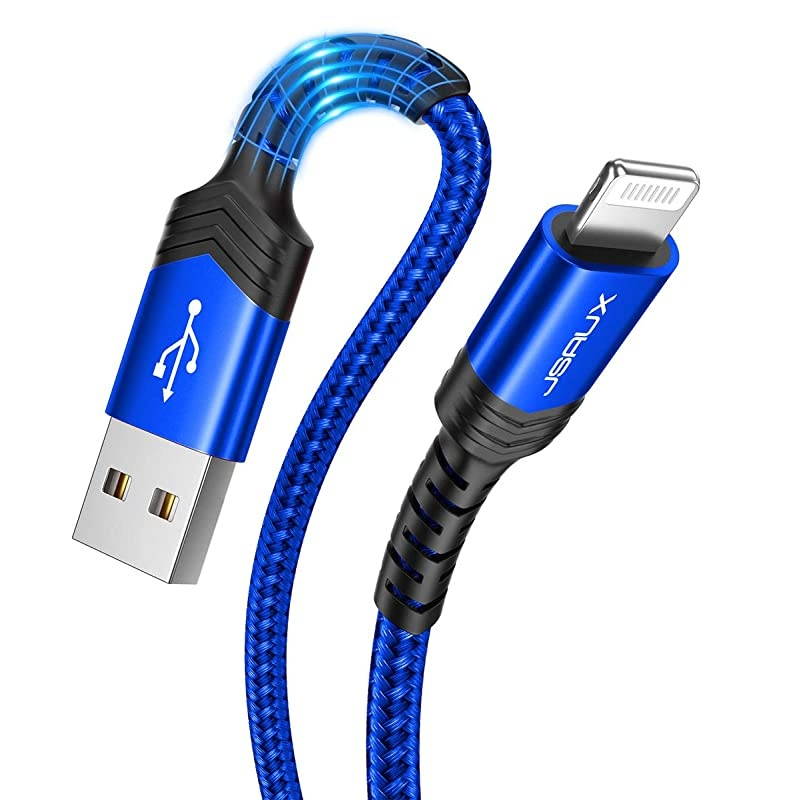 Lightning iPhone Charger Cable 2Pack 4ft+6ft  Upgarded C89 Apple MFi Certified Nylon Braided Fast Charging Cord Compatible with iPhone 11 Xs Max X XR 8 7 6s 6 Plus 5 5s 5ciPadiPod Blue