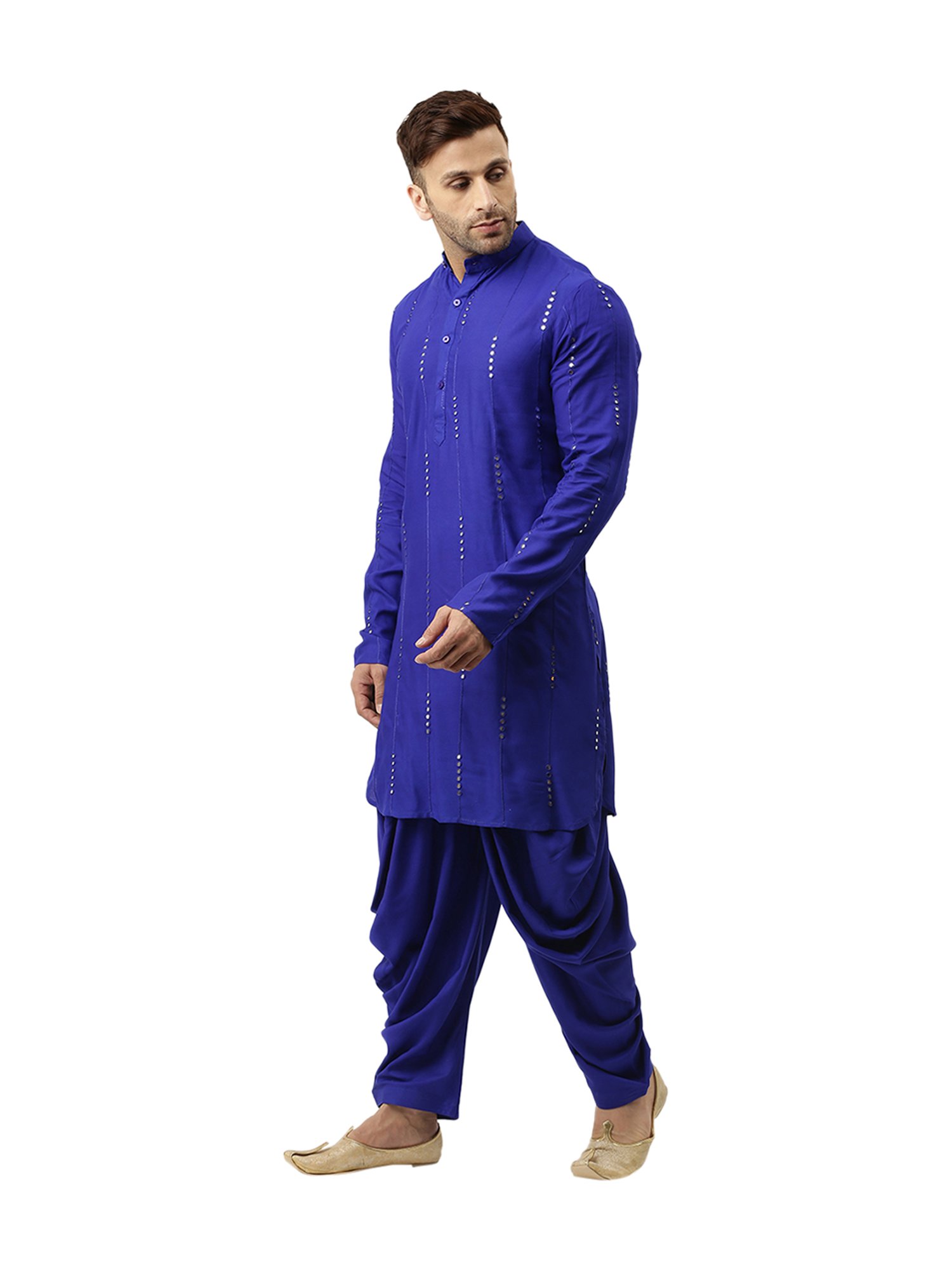 Hangup Blue Embroidered Kurta Set