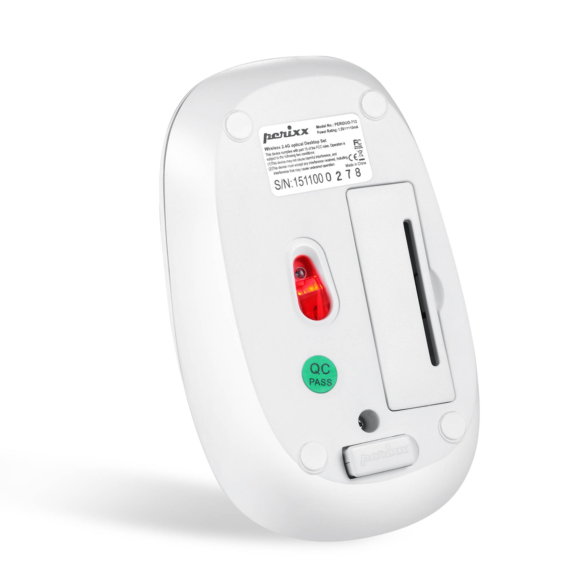 Perixx PERIDUO-712 Wireless Mini Keyboard and Mouse Set, Portable Compact Size 13 Multimedia Hot Keys Keyboard and 1000 DPI Optical Mouse Combo, Black, US Layout