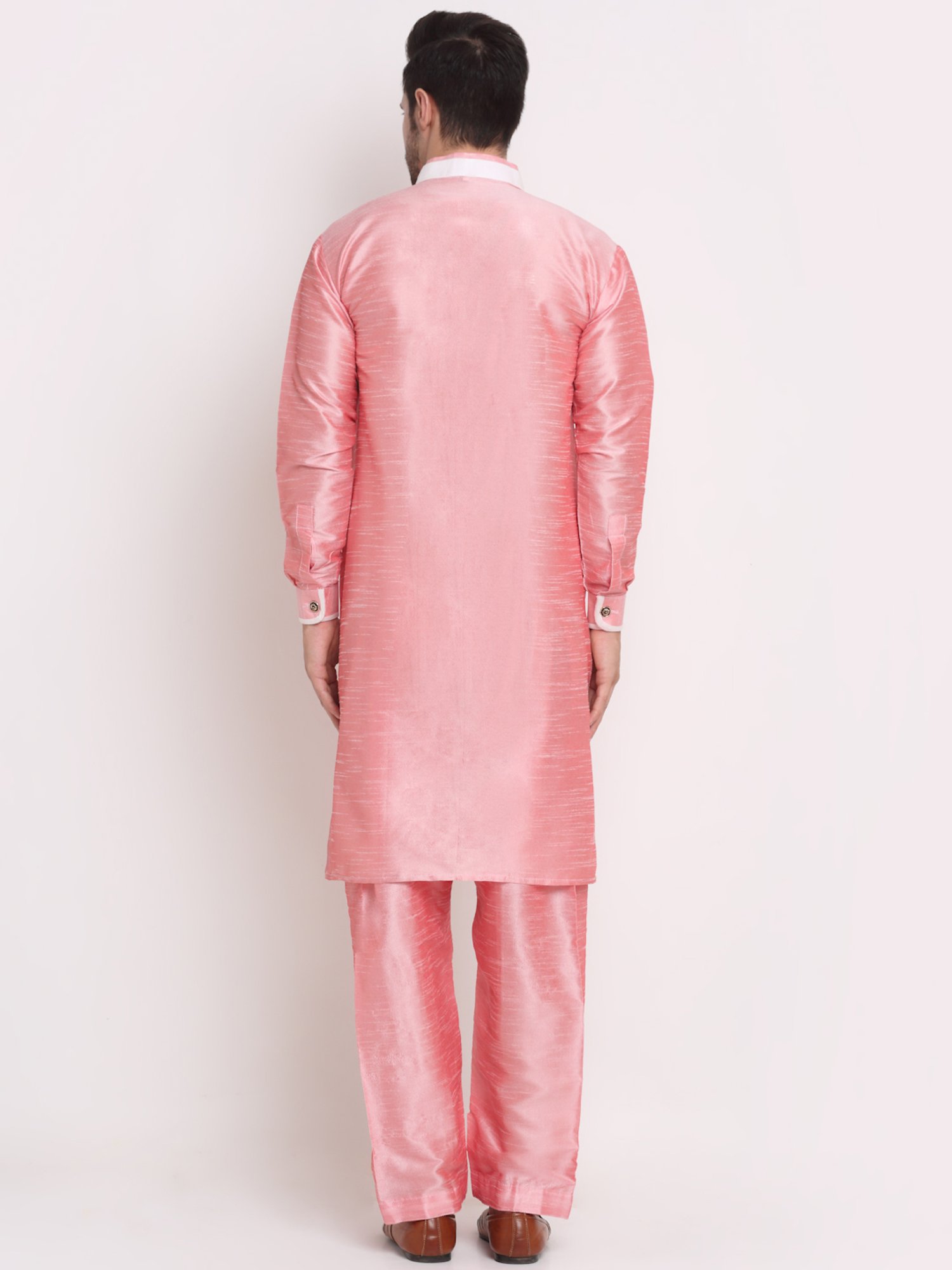 Hangup Plus Beige & Black Regular Fit Printed Sherwani Set