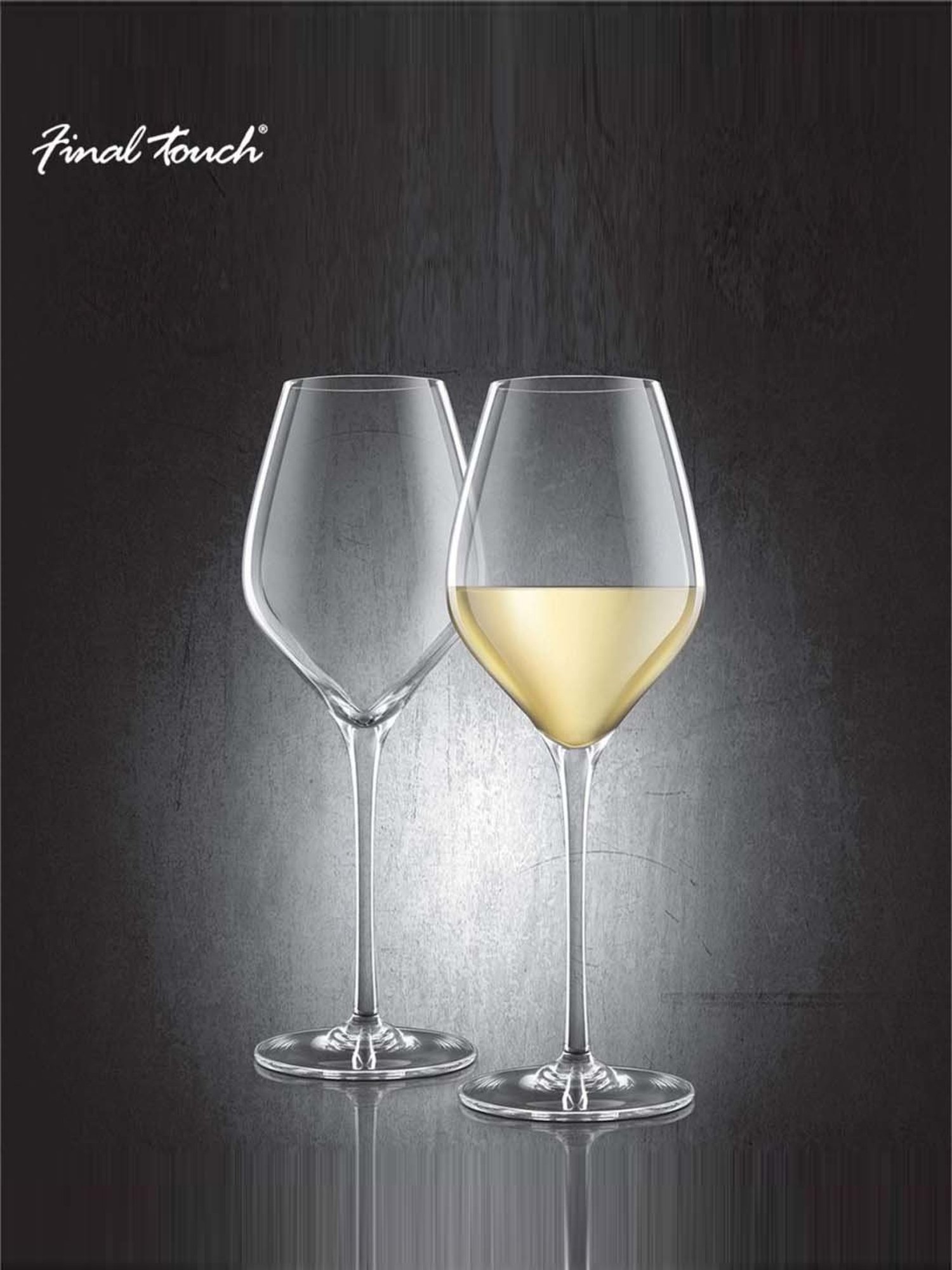 Final Touch 2-Piece Transparent White Wine Glass Set
