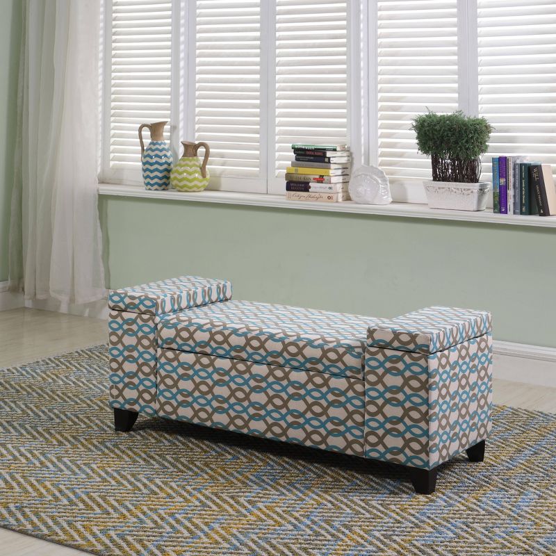 Chain Link Storage Seating Bench Blue - Ore International