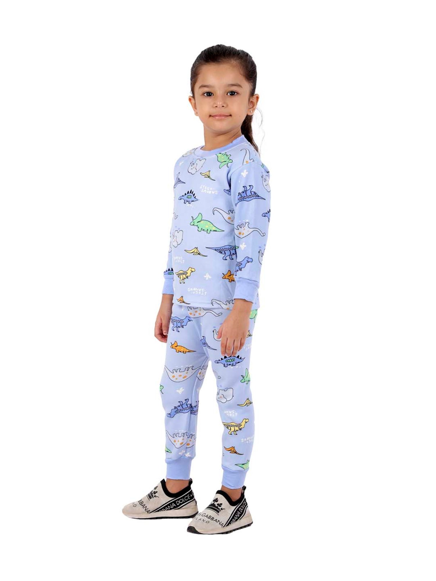 Ahhaaaa Kids Blue Printed Sweatshirt with Joggers