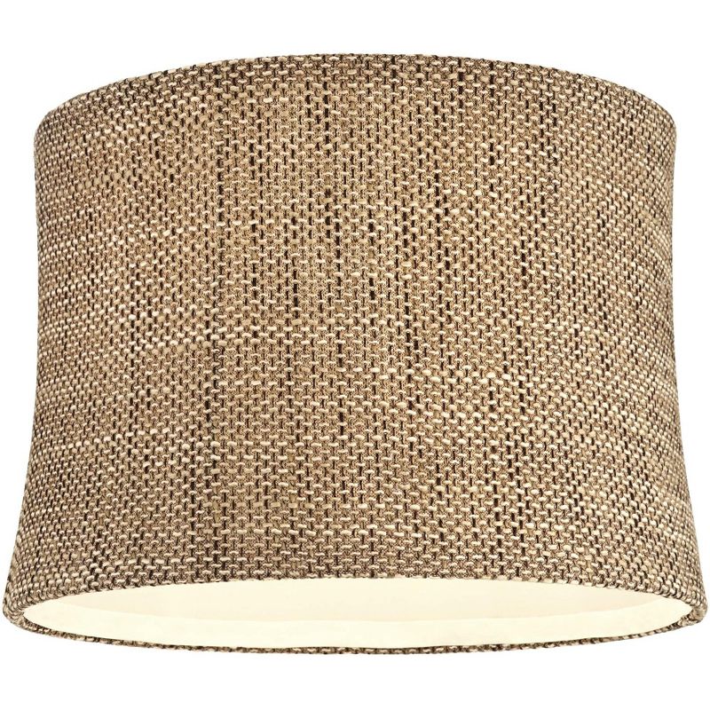Springcrest Dortmund Charcoal Medium Drum Lamp Shade 13" Top x 14" Bottom x 10" High (Spider) Replacement with Harp and Finial