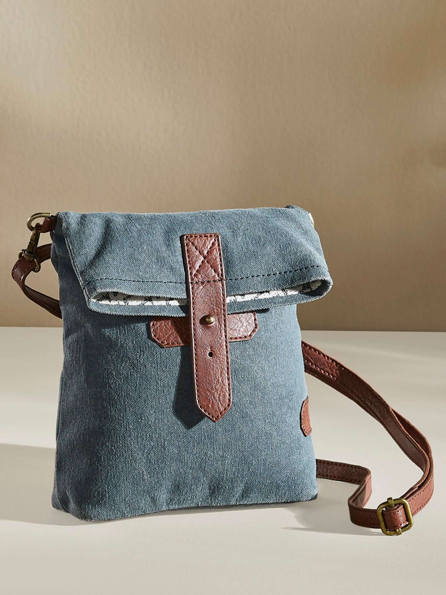 Mona B Blue Vintage Small Cross Body Bag