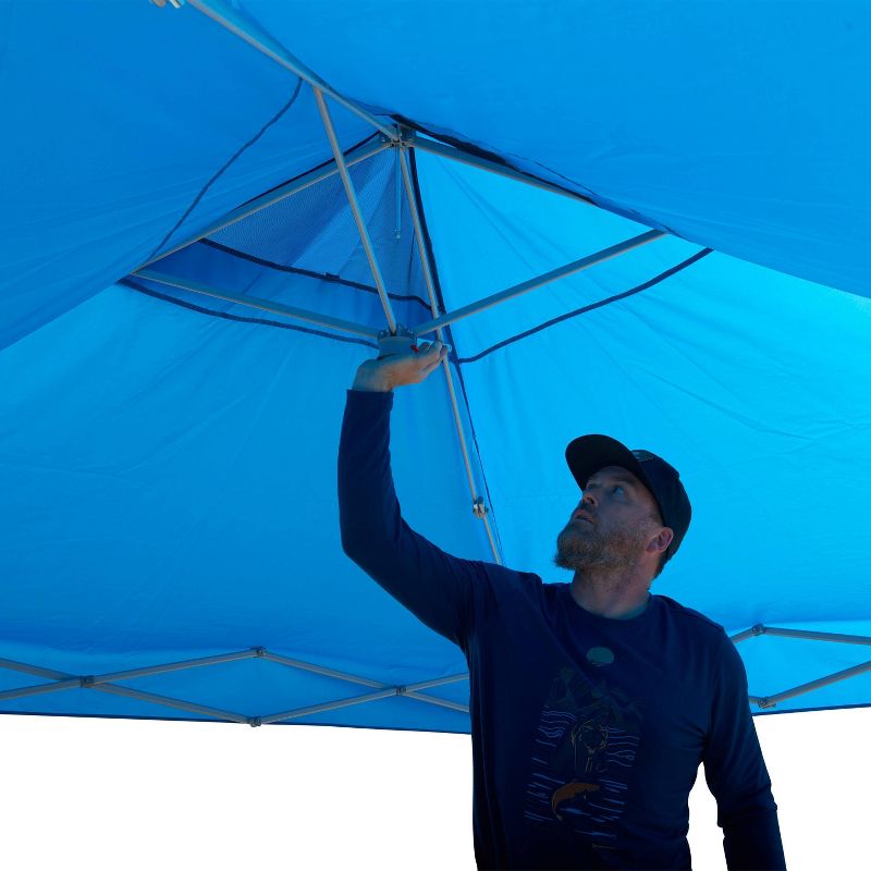 Costway Outdoor 2-Tier 10'x10' Gazebo Canopy Shelter Awning Tent Patio Garden Screw-free structure Brown