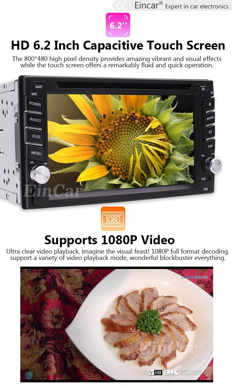 Android 10.0 Car Radio with Bluetooth Double Din Car Stereo Receiver,6.2 inch Car Video Music Player GPS Navigation SD USB AUX Input,Car Audio FM Radio,WiFi,Phone Mirror Link,Steering Wheel Control