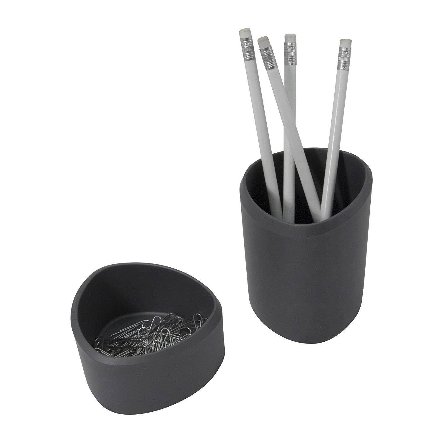 Silhouette Spaces Stuff Cups Organizers, 4.4" x 3.5" x 3.5", Pack of 2, Gray (37610)
