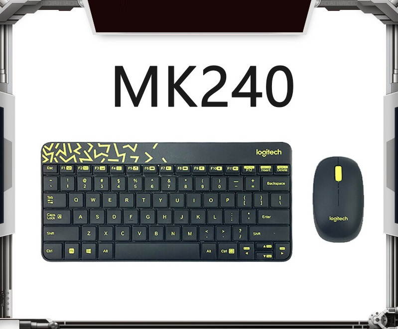 Logitech MK240 Nano Wireless Bluetooth White Keyboard and Mouse Set Slim Office Keyboard