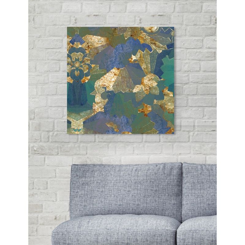 20" x 20" Turquoise Deco Abstract Unframed Canvas Wall Art in Blue - Oliver Gal