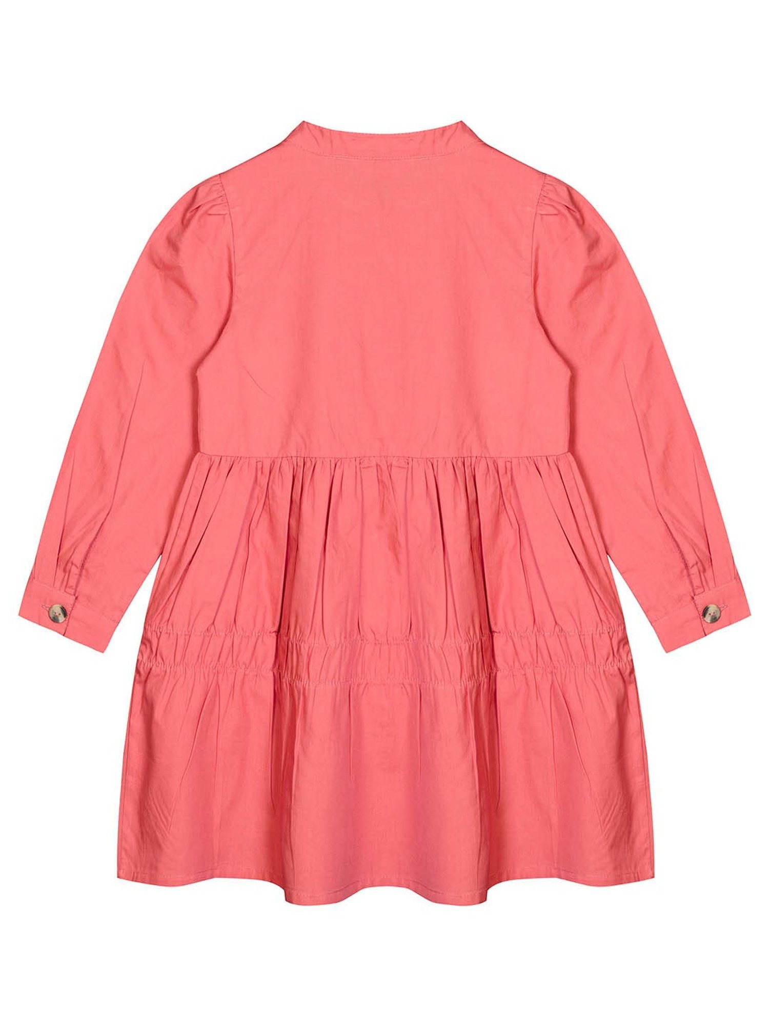 Budding Bees Kids Peach Solid Shirt Dress