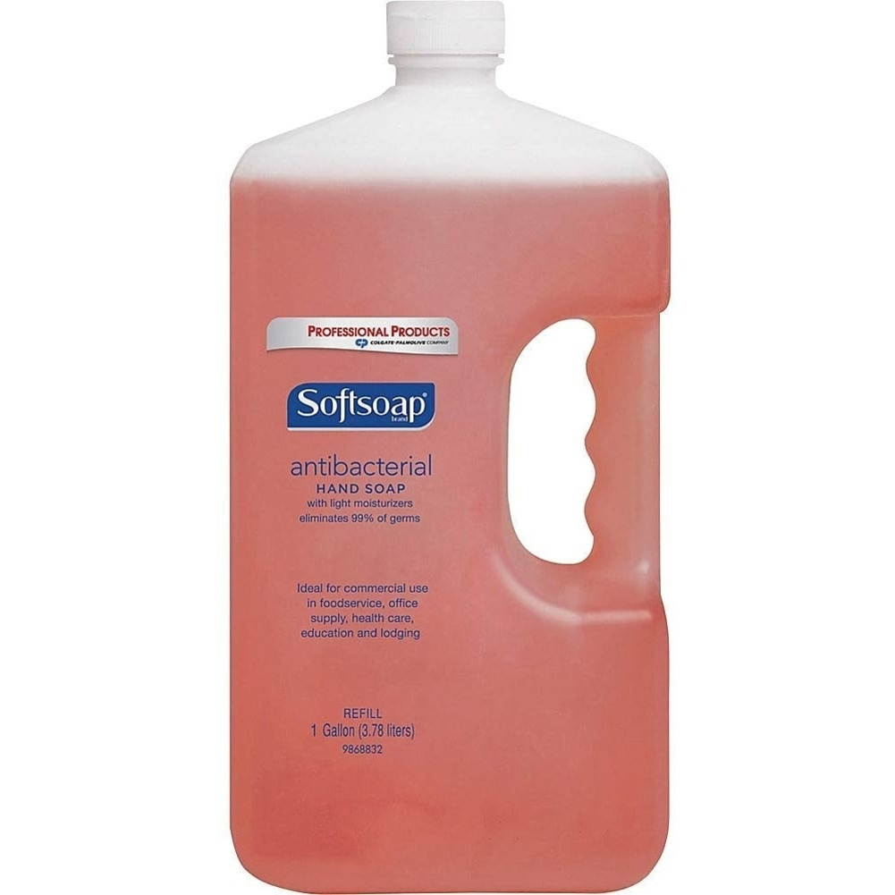 Softsoap 01903EA Antibacterial Liquid Hand Soap Refills, Crisp Clean, Pink, 1 Gal Bottle