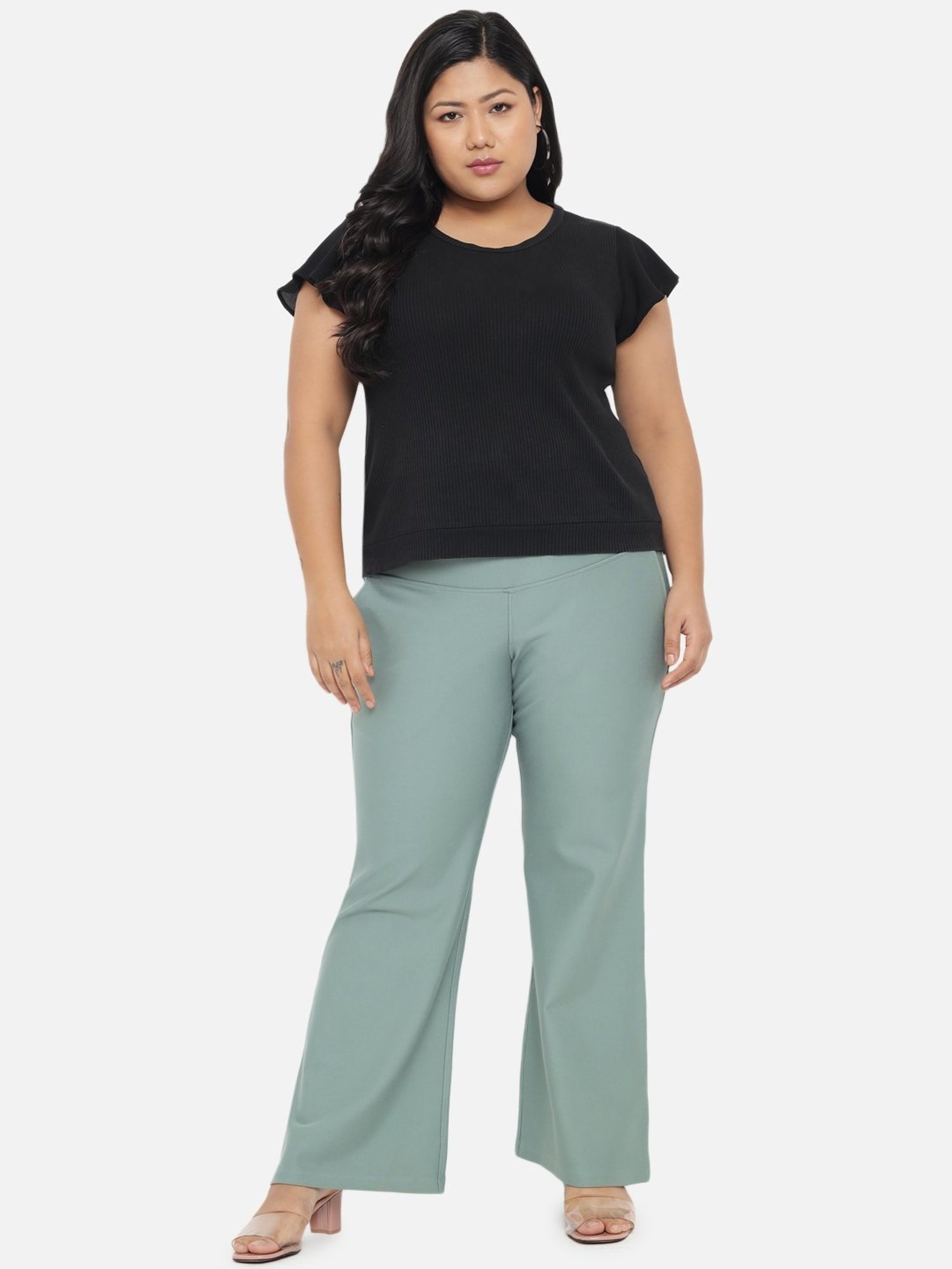 Amydus Sea Green Mid Rise Jeggings