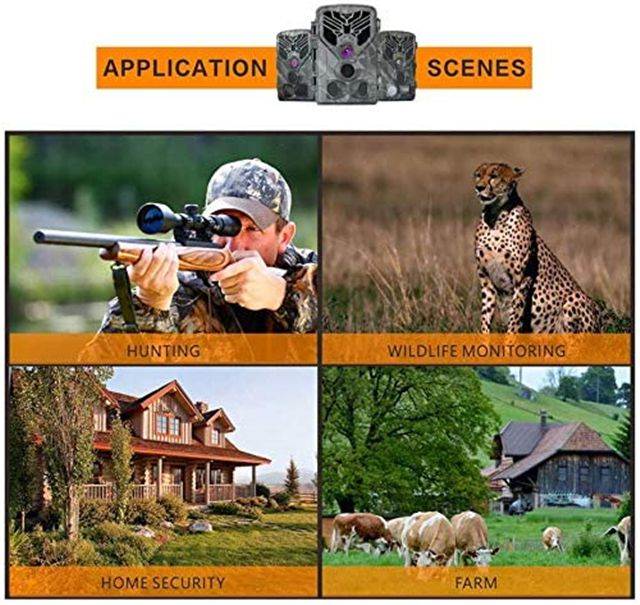 RINKMO Trail Camera, WiFi Game Camera with 20MP 1080P, Night Vision Motion Activated Waterproof IP66, 44pcs Infrared LED, 3 Infrared Sensors for Deer Hunting, 120&deg; Wide Angle FMC Lens(Micro SD Card)