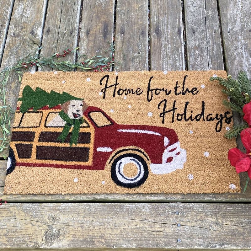 Farmhouse Living Home for the Holidays Coir Doormat - 18" x 30" - Elrene Home Fashions