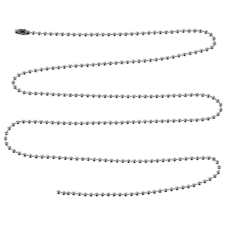 Genie Crafts 12 Pack Silver Ball Chain Necklace with Connector for Jewelry Making, 29.5" x 0.9"