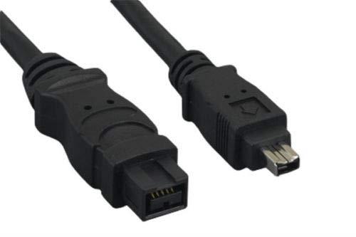 Kentek 10 Feet FT 9 Pin to 4 Pin IEEE-1394B 1394A IEEE1394 Firewire iLINK DV Cable Cord 800/400 Mbps Bilingual for PC MAC DV Black