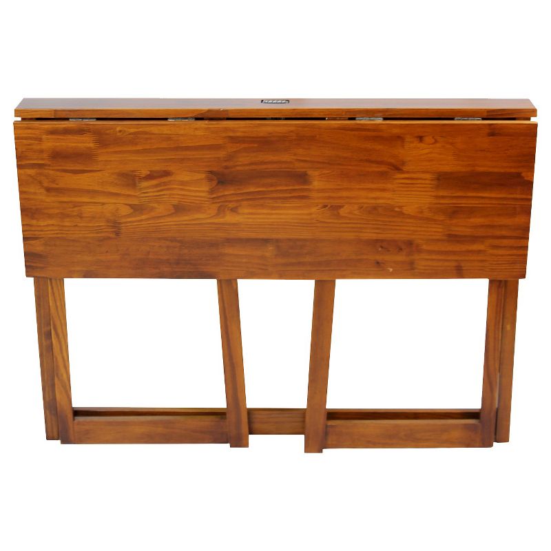 Folding Computer Desk with 4 Port USB Charging Station Walnut - Flora Home