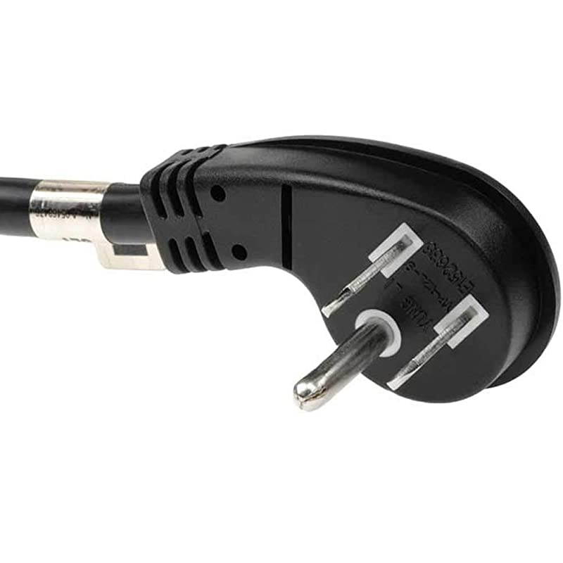 1ft 163 AWG Ultra Low Profile NEMA 515P Right Angle to NEMA 515R Power Cord Black