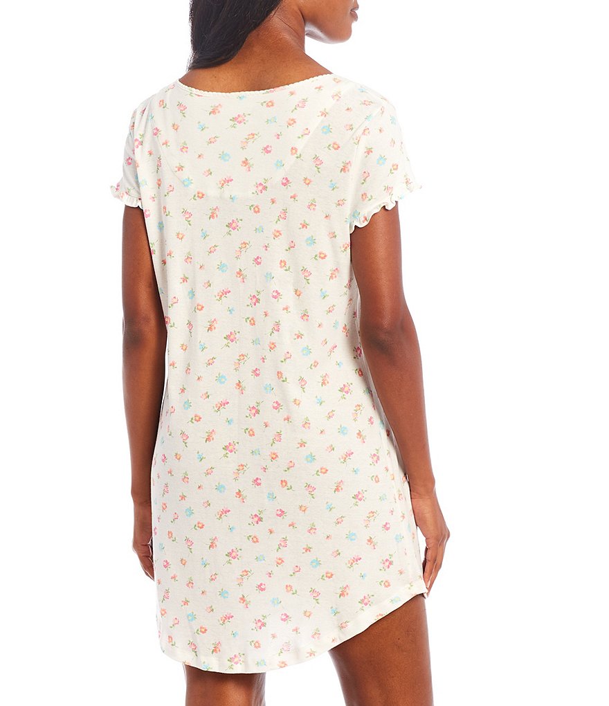 Lauren Ralph Lauren Rosebud Printed Ribbed Knit Sleepshirt