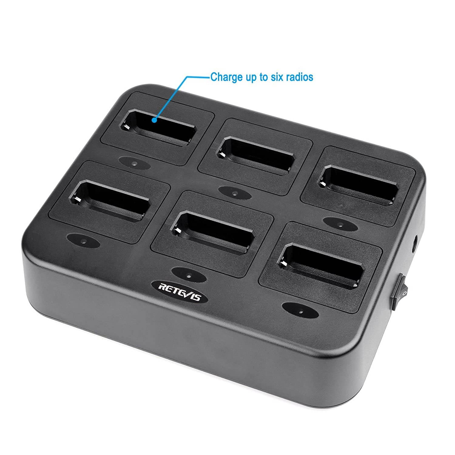 Retevis RT22 Six-Way Charger Multi Unit Charger for Retevis RT22 RT22S RB19 Walkie Talkie and Battery (1 Pack)