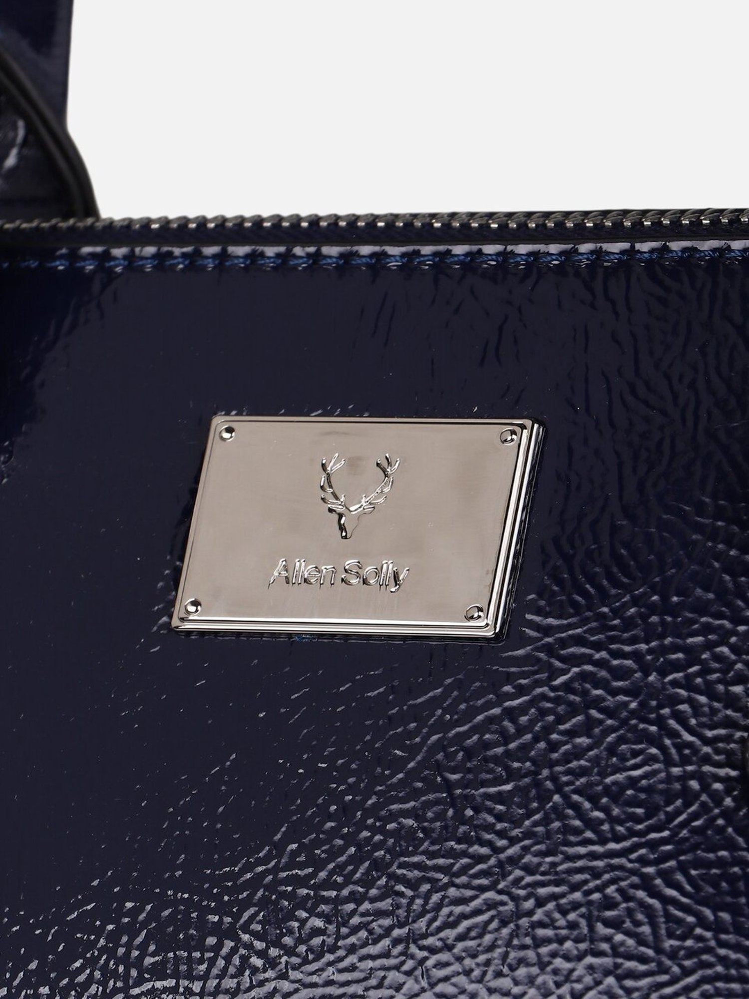 Allen Solly Navy Textured Medium Handbag