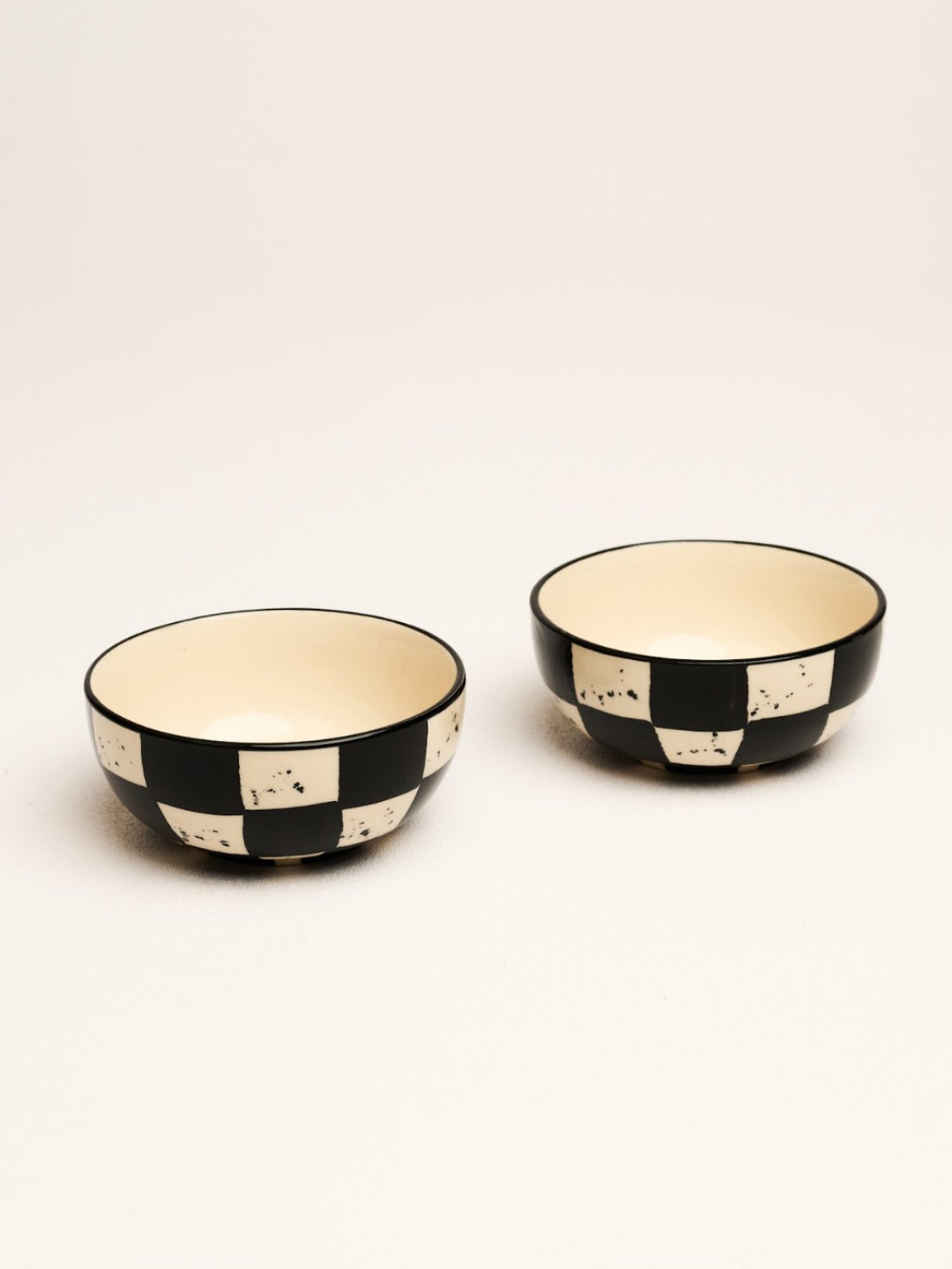BlackCarrot Black & White Ceramic Dip Bowls Set of 2