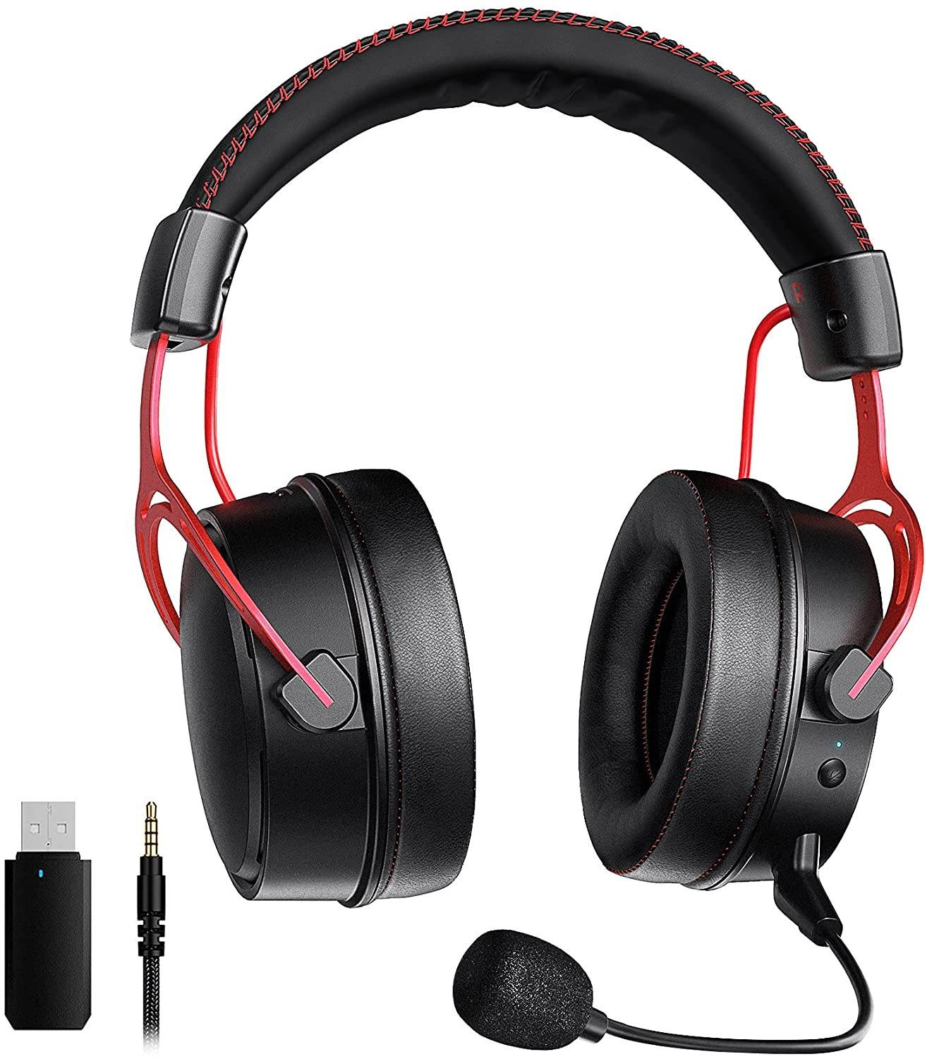 Wireless Gaming Headset for PS5/PS4/PC Computer Headset with Dual Chamber Driver, Up to 17 Hours of Use, Noise Cancelling Mic, 3D Bass, Ultra Light Over-Ear Gaming Headphones for Switch