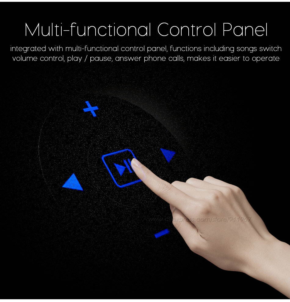 HaiBlue HiFi Stereo Bluetooth 4.1 Headphone Wireless Headset Super Bass Over Ear Handsfree With Microphone