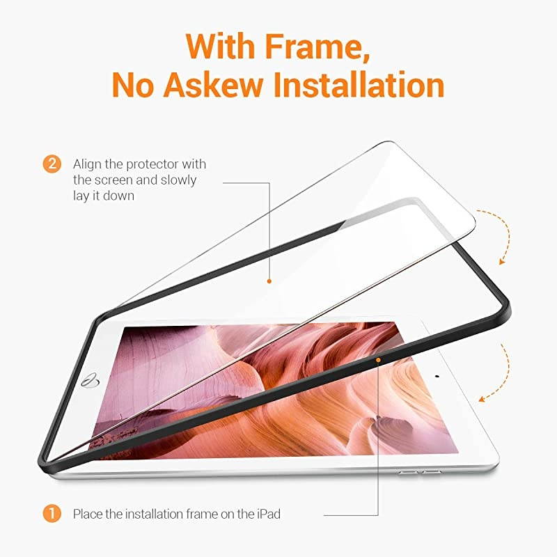 2 PACK iPad Mini 5 2019 iPad Mini 4 Screen Protector  iPad Mini Tempered Glass ScratchResistant9H HardnessAnti FingerprintINSTALL FRAME Compatible with iPad Pencil