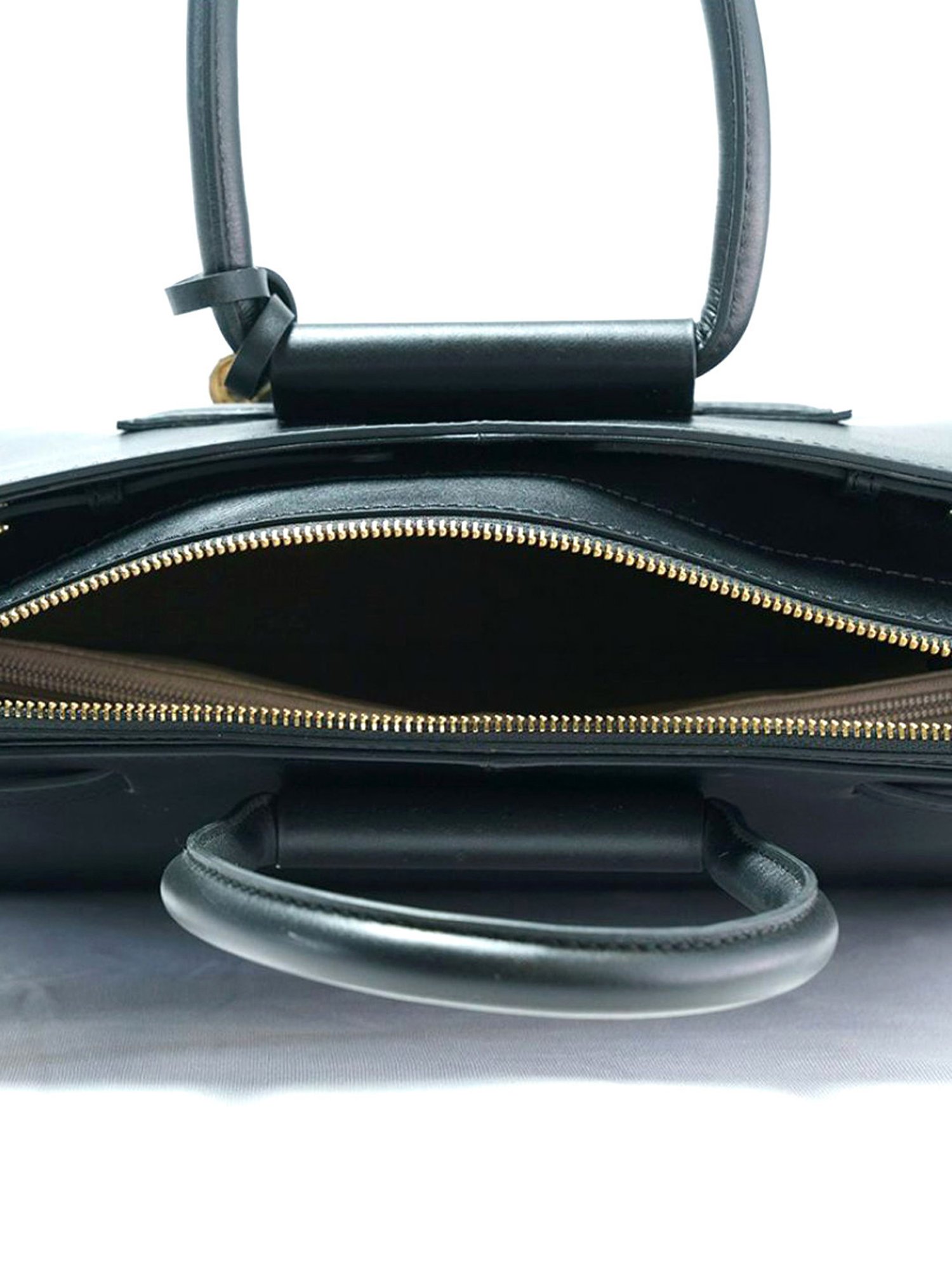 RI2K London Black Leather Large Satchel Handbag