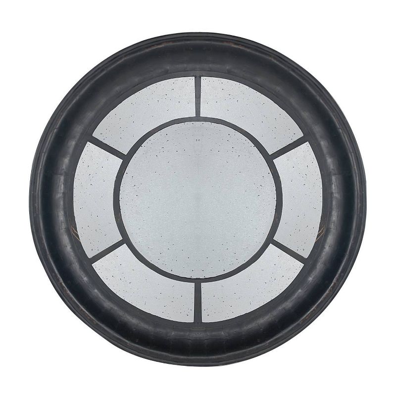 35" x 35" Cameron Round Decorative Mirror llack - A&B Home