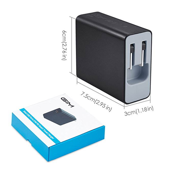 USB C Charger, GIM 52W Power Delivery 3.0 & Quick Charge 3.0 USB Wall Charger for Macbook, iPhone X/8/8 plus, iPad, Samsung Glaxy Note 8 S8 S7 Edge