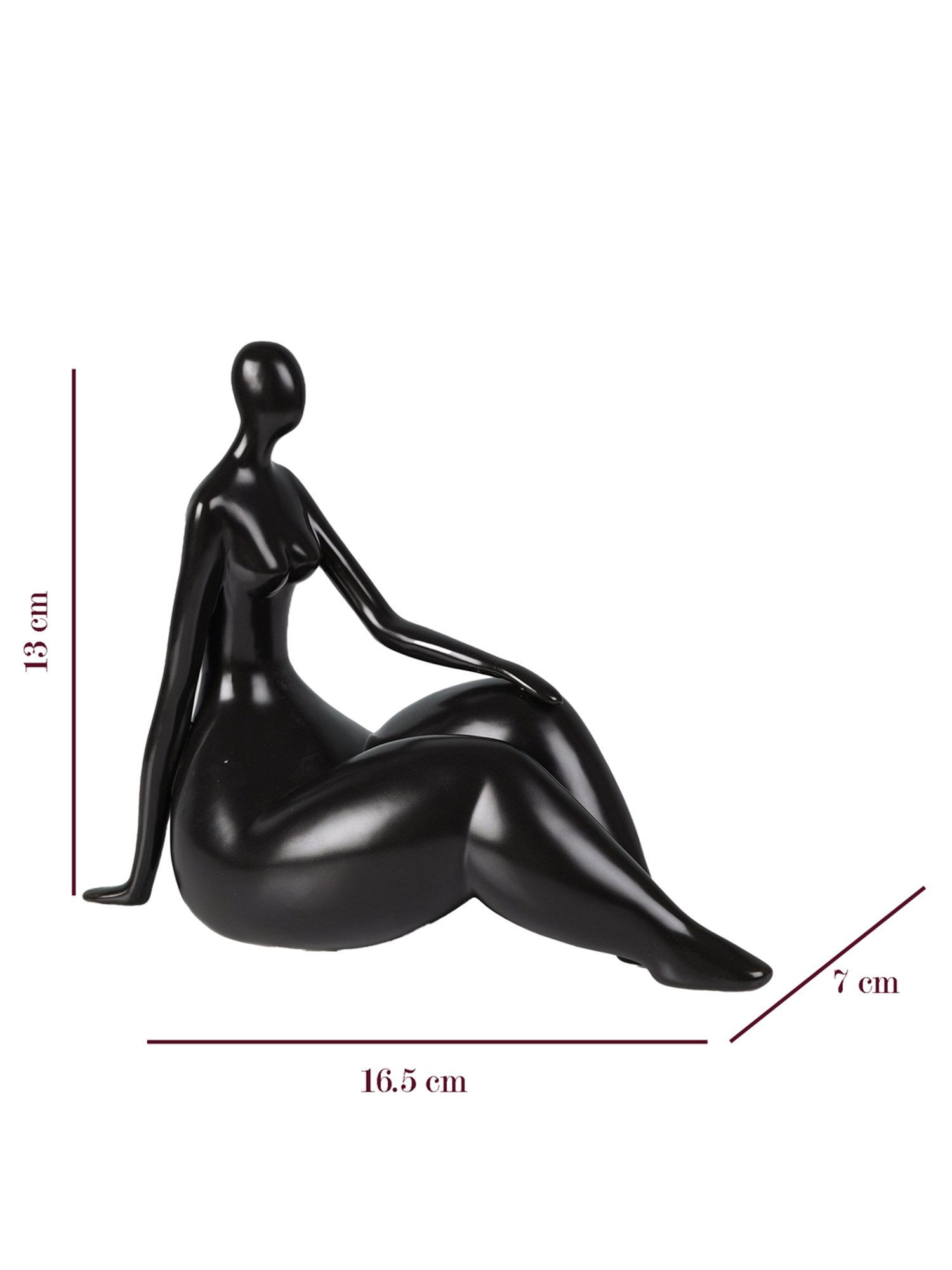 The Artment Decorative Black Human Lady Sitting Pose Polyresin Showpiece