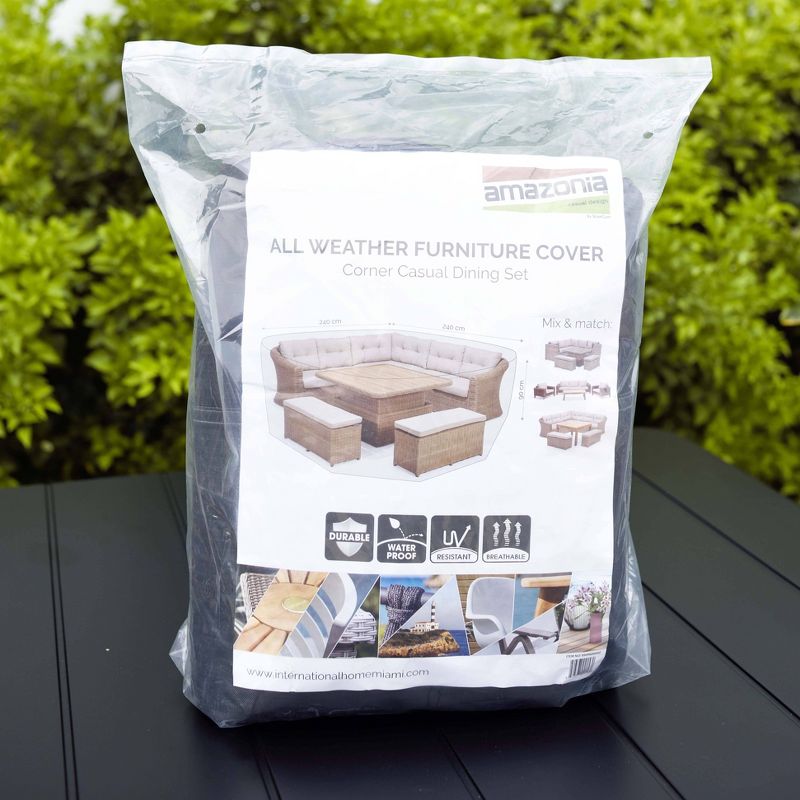 Patio Cover for Dining Set Square and Waterproof - Black - Amazonia