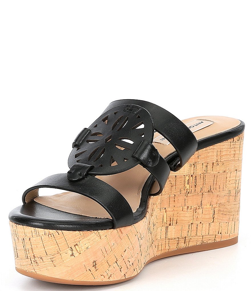 Antonio Melani Quinnlynn Leather Wedge Sandals