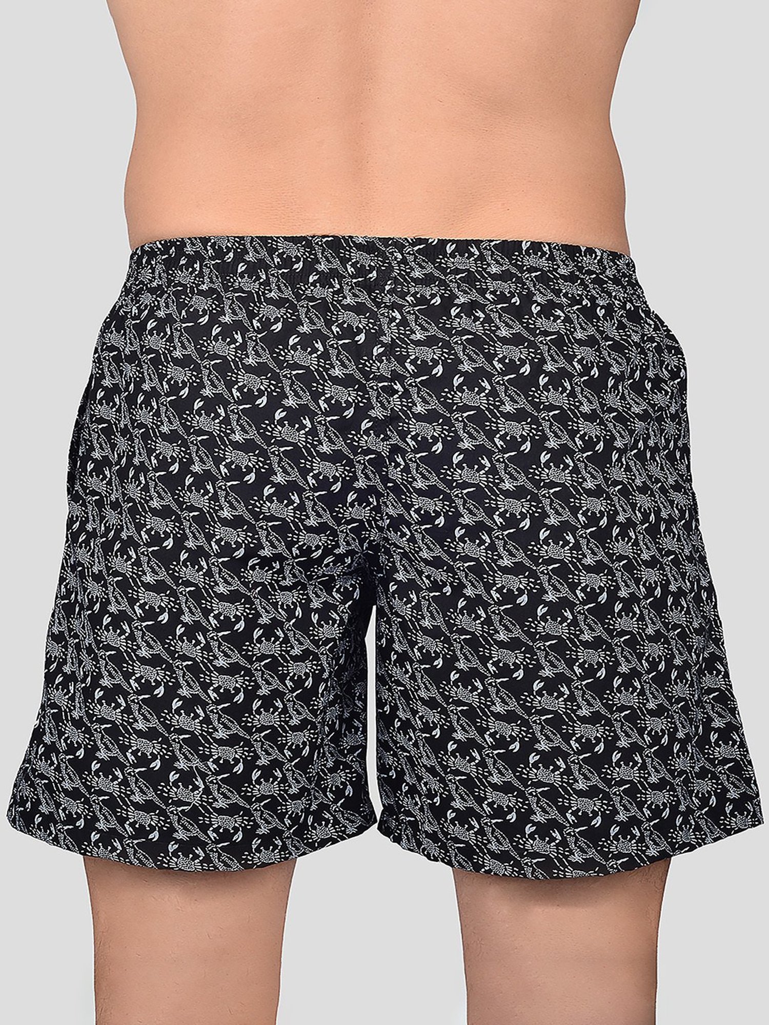 Frenchie Black Relaxed Fit Printed Boxers
