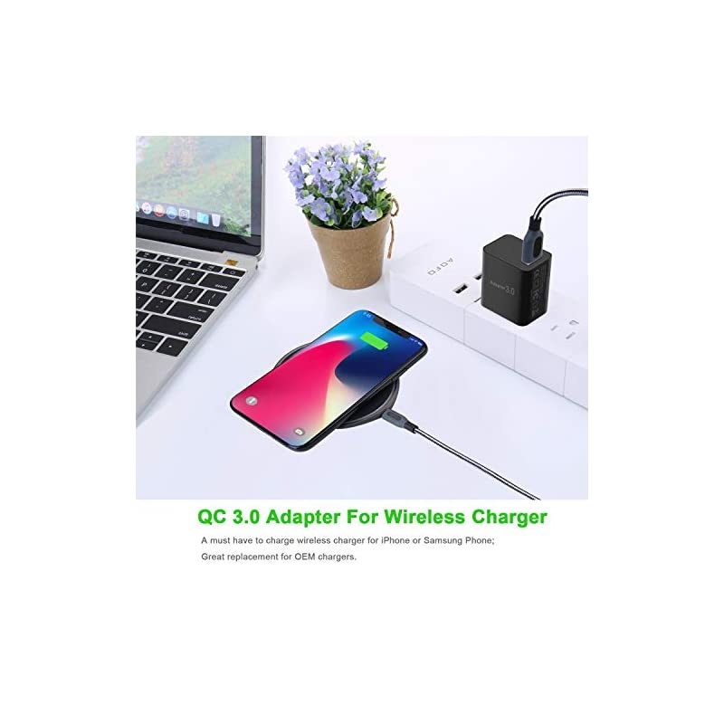 2-Pack 18W Fast Charging USB Wall Charger Block Phone Charger USB Plug Compatible with Wireless Charger, Samsung Galaxy S9 S8 Note 8 9, iPhone, LG, HTC &ndash; Black White