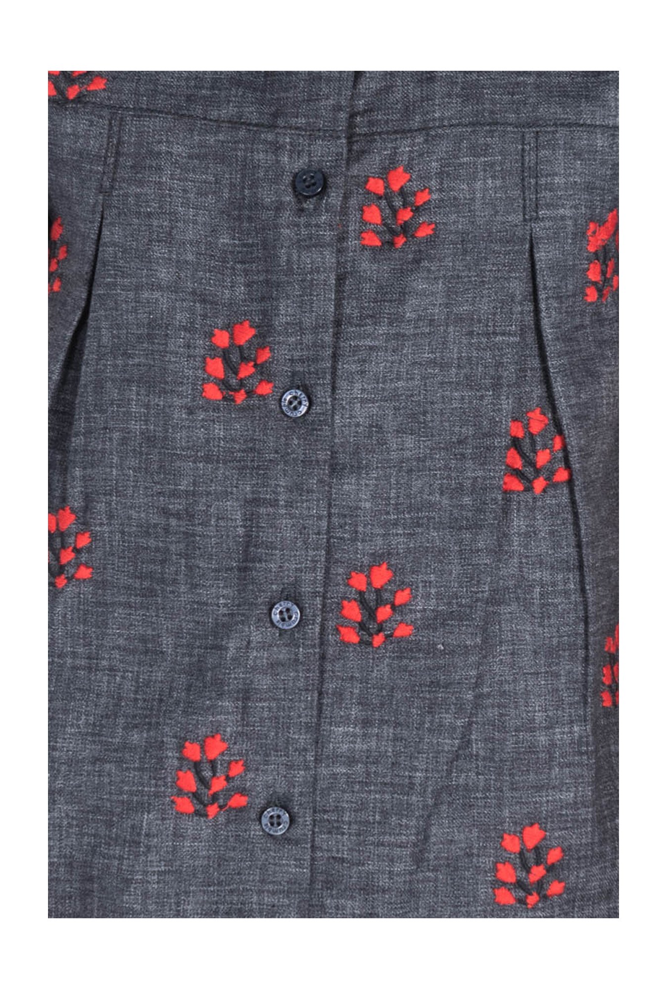 Cherry Crumble By Nitt Hyman Kids Grey Embroidered Casual Top