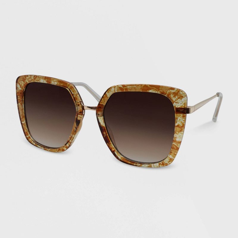 Women's Square Plastic Metal Sunglasses - Wild Fable™ Brown
