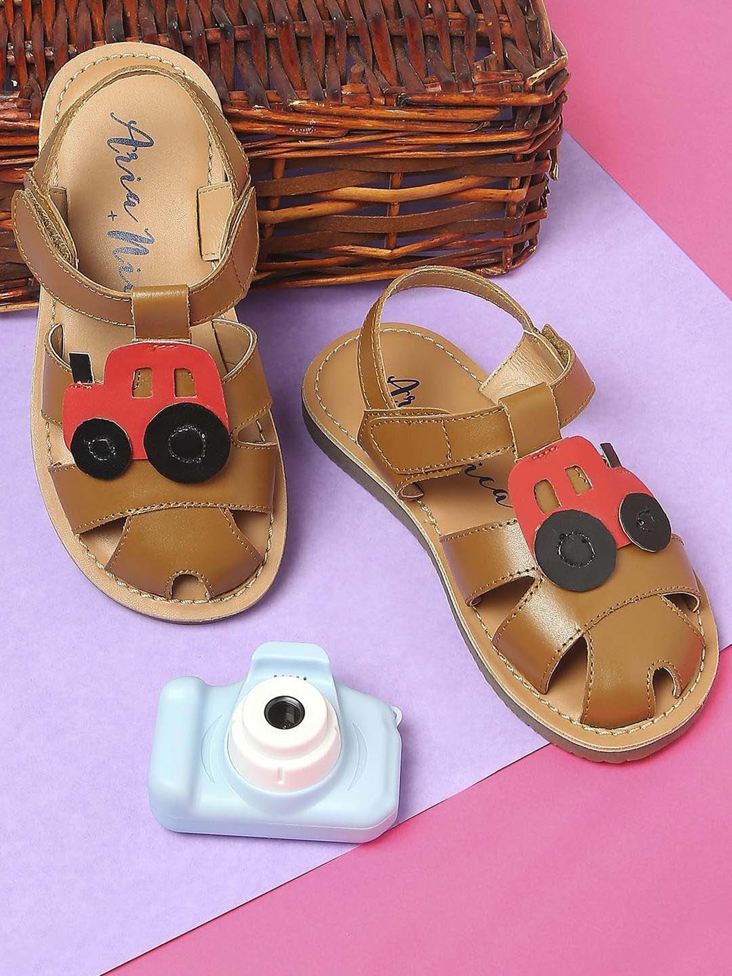 Aria Nica Kids Tractor Brown Casual Sandals