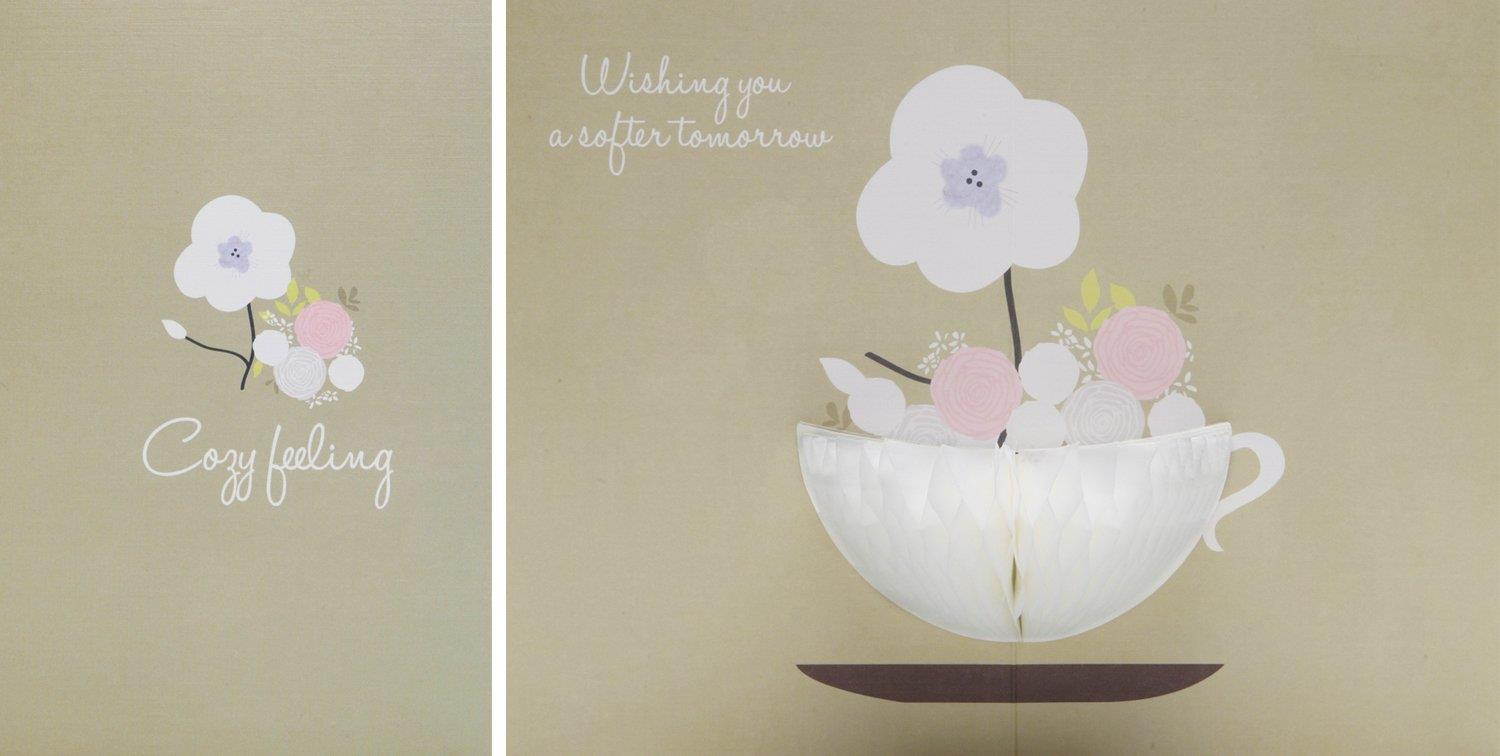 YURICOM Handmade Honeycomb Pop Up Greeting Card - Honeycomb Pop up Greeting, Birthday, Thanks, Wedding, Love, Congrats, Save the date Card (Pack of 3, Healing Cards)