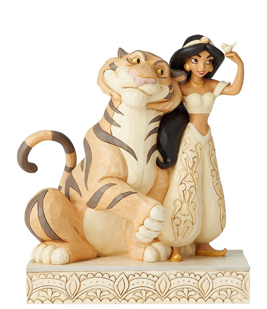 Disney Traditions by Jim Shore Jasmine and Rajah #double;Wondrous Wishes#double; White Woodland Figurine