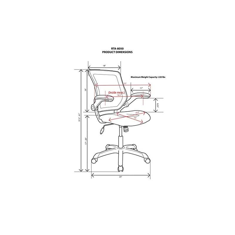 Task Office Chair with Flip Up Arms. Color: Black