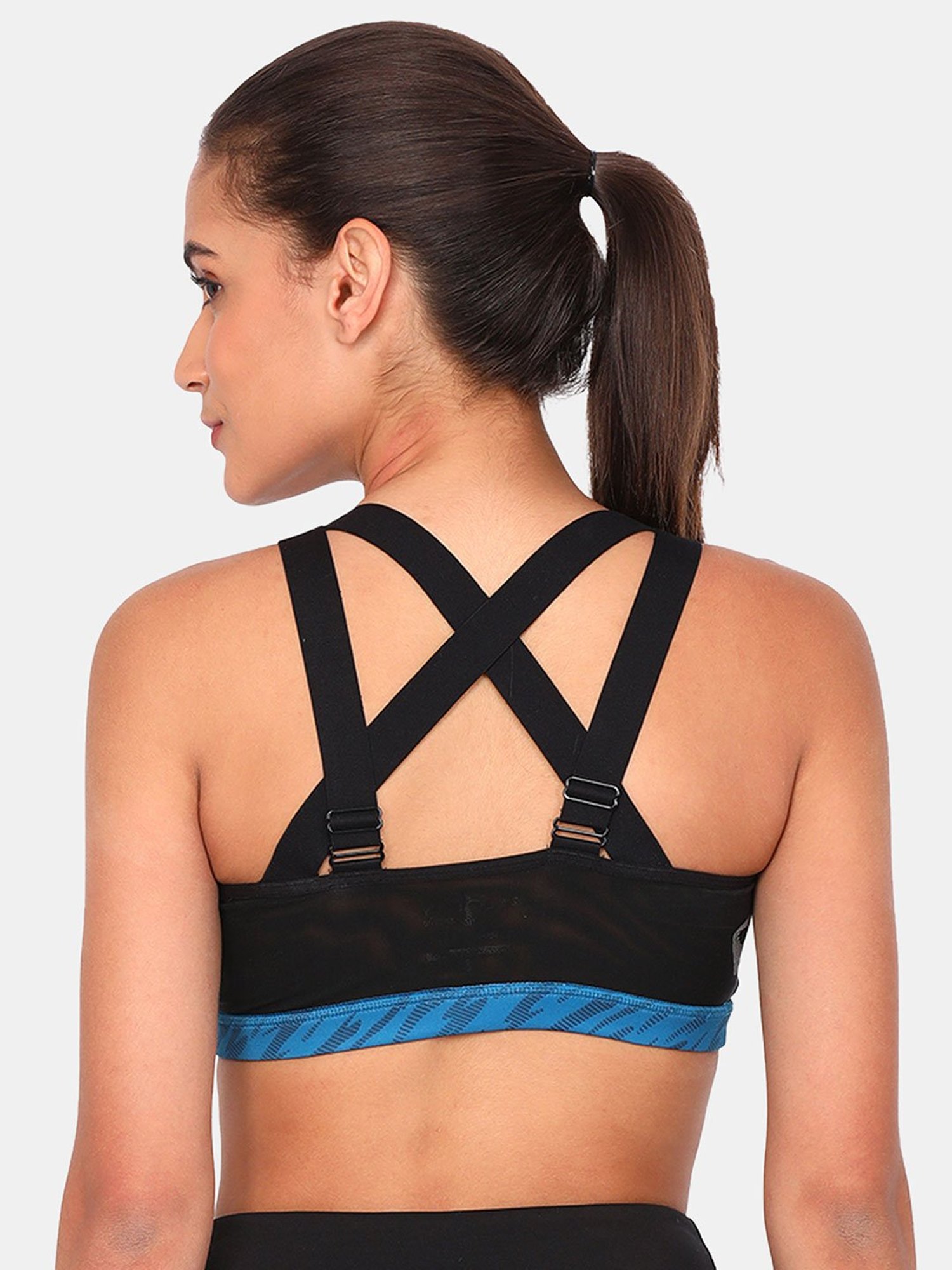 Zelocity by Zivame Blue Non Wired Non Padded Sports Bra