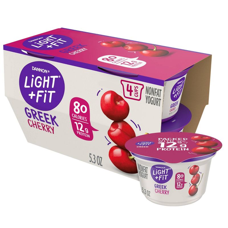 Dannon Light and Fit Cherry Flavored Greek Yogurt - 4ct/5.3oz