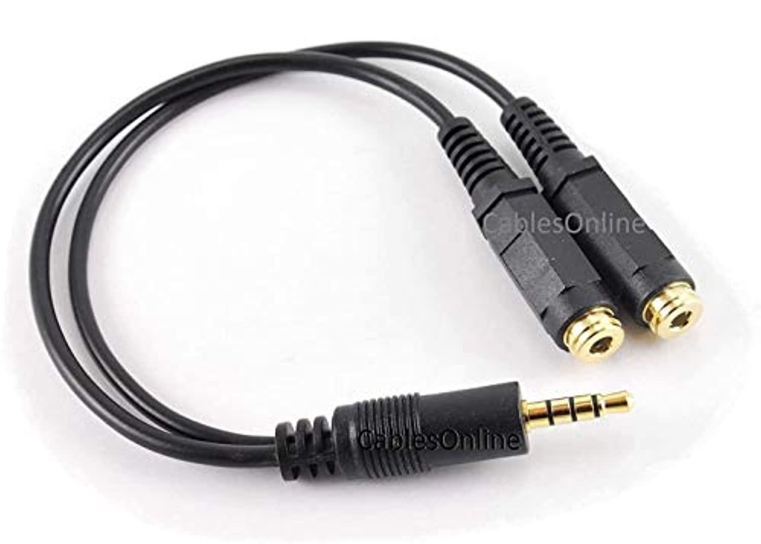 CablesOnline 35mm TRRS Male to Dual TRRS Female Stereo 4-Pole Splitter Cable (IP-Y02)