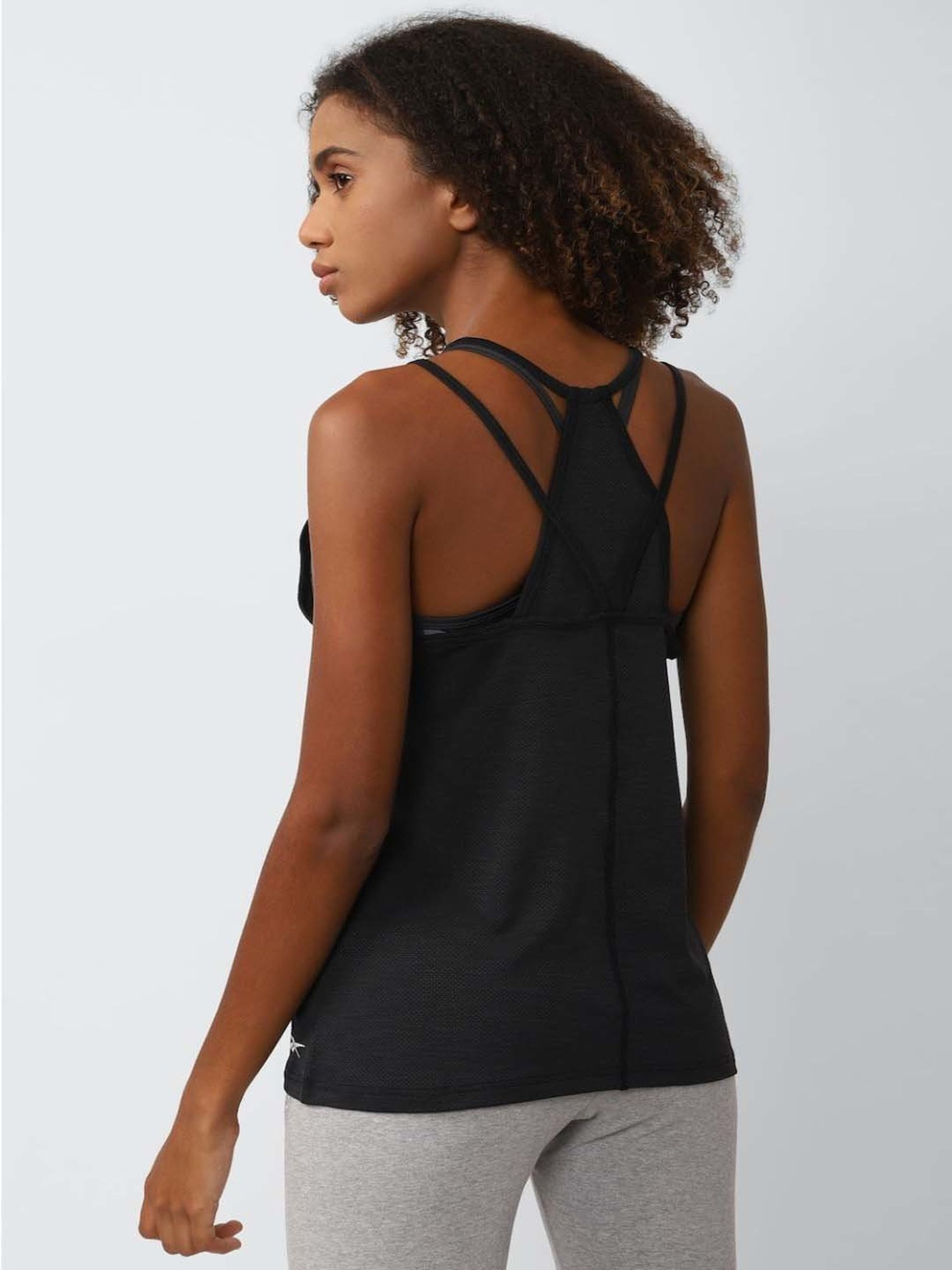 Reebok Black Regular Fit Sports Tank Top