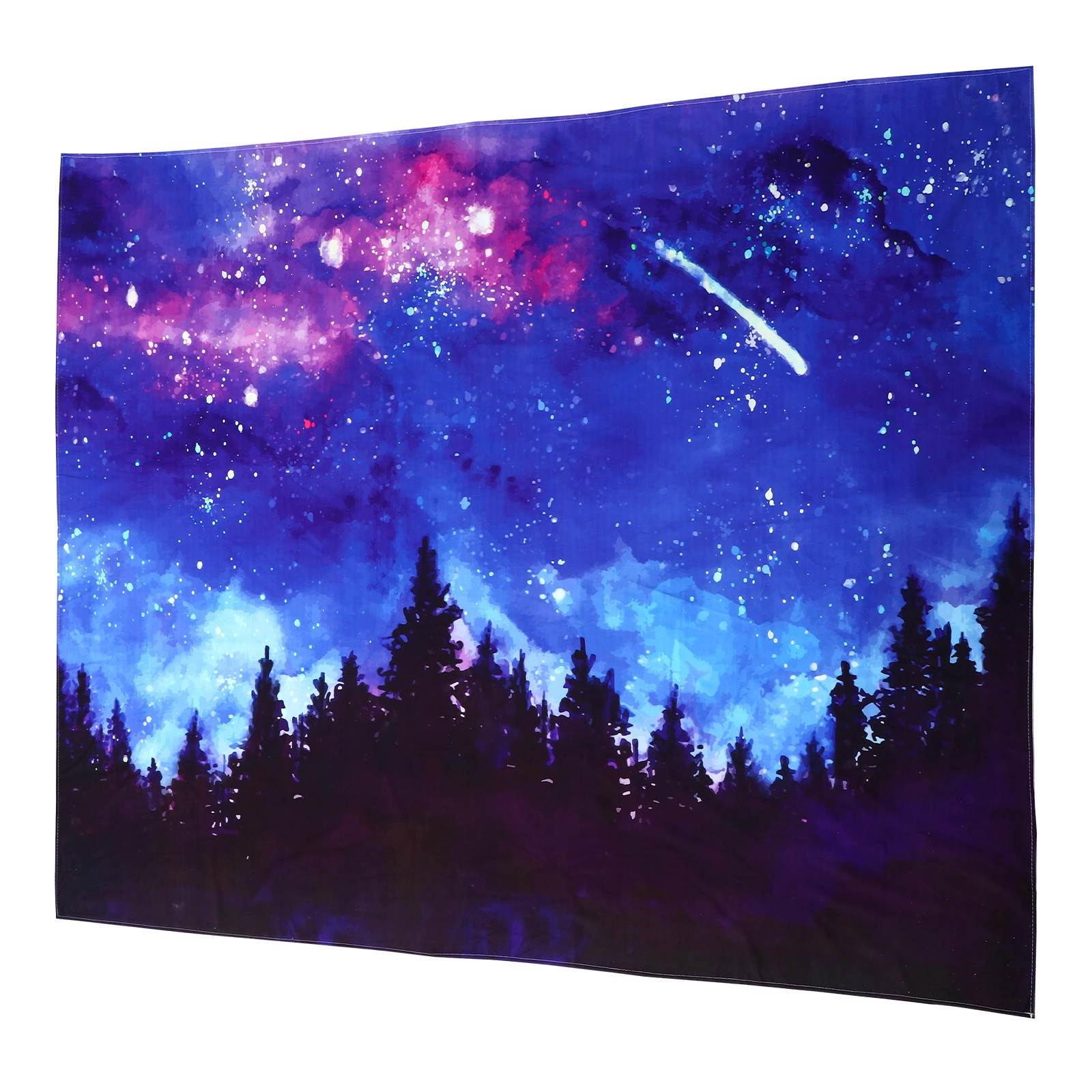 Starry Sky Flannelette Tapestry Short Plush Starry Forest Background Cloth