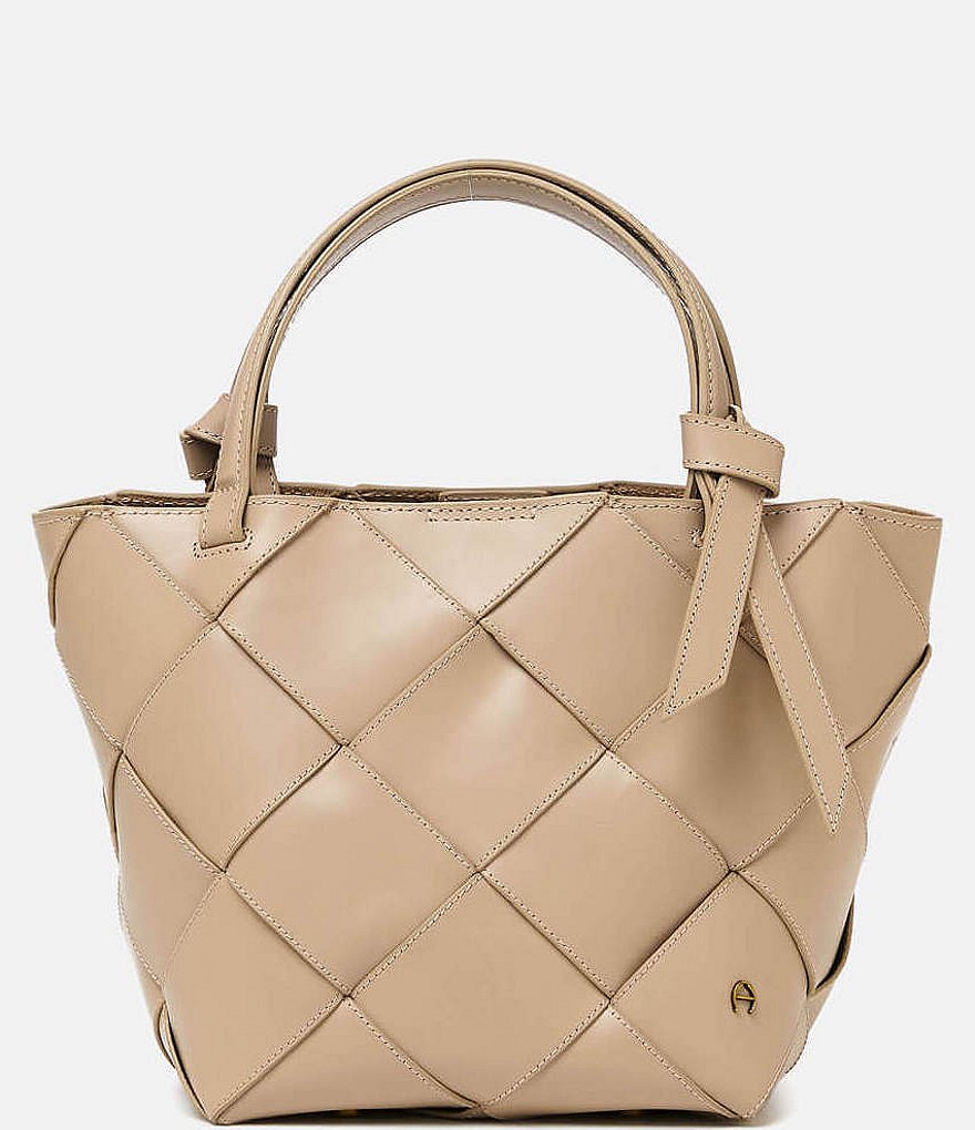 Etienne Aigner Ella Leather Woven Satchel Bag